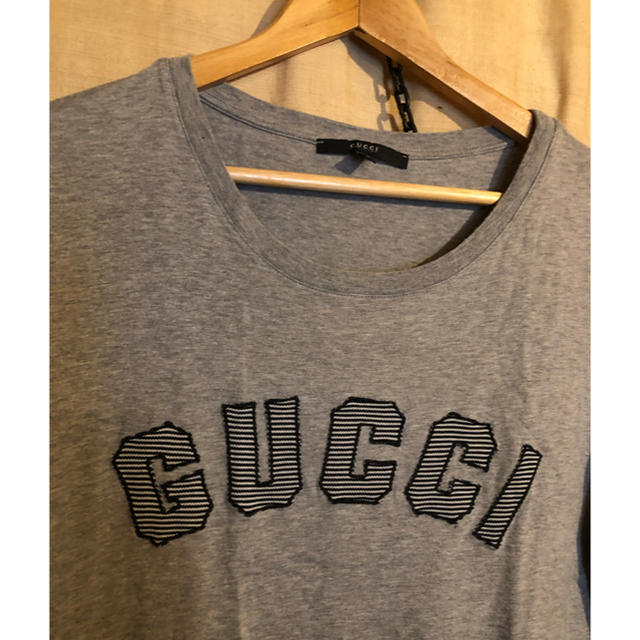 Gucci(グッチ)のOLD GUCCI レア グッチ ロゴ Tシャツ グレー  L ビンテージ メンズのトップス(Tシャツ/カットソー(半袖/袖なし))の商品写真