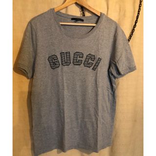 グッチ(Gucci)のOLD GUCCI レア グッチ ロゴ Tシャツ グレー  L ビンテージ(Tシャツ/カットソー(半袖/袖なし))