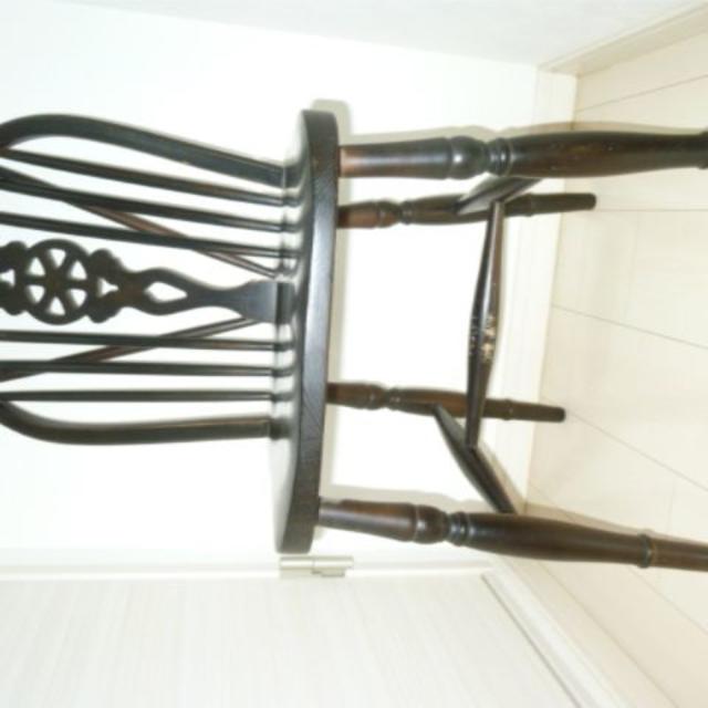 ホイールバックチェア　ブラック　黒　ダイニングチェア　チェア　イス　椅子　いす　 インテリア/住まい/日用品の椅子/チェア(ダイニングチェア)の商品写真