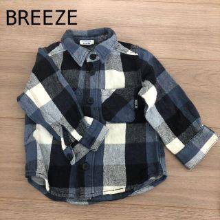 ブリーズ(BREEZE)のチェックシャツ 80 ネルシャツ　ブルー　ブロックチェック　チェック(シャツ/カットソー)