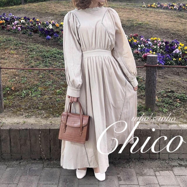 who's who Chico(フーズフーチコ)の新品✨¥8690【Chico】コットン楊柳マキシワンピース レディースのワンピース(ロングワンピース/マキシワンピース)の商品写真