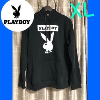 プレイボーイ(PLAYBOY)の【美品】メンズパーカー　レディースパーカー　ブラック　XL プレイボーイ(パーカー)