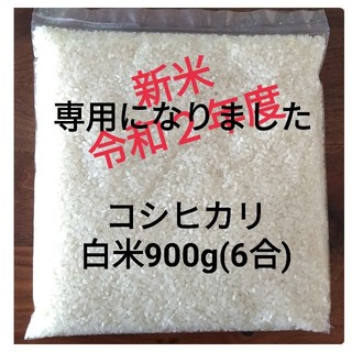 新米　令和２年　コシヒカリ　900g(米/穀物)