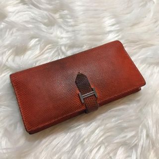 本物 高級 37万円 エルメス/HERMES ベアン □I刻印 高級リザード