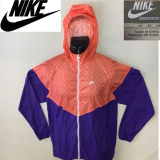 ナイキ(NIKE)のNIKE ナイキ★フロントジップ ナイロン パーカー パープル×オレンジ M(ナイロンジャケット)