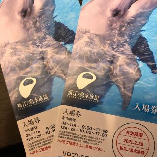 新江ノ島水族館 ペアチケット入場券　2021.02.28まで(水族館)