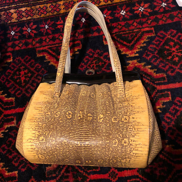 【委託品】昭和レトロ　ハンドバッグ　蛇革 レディースのバッグ(ハンドバッグ)の商品写真