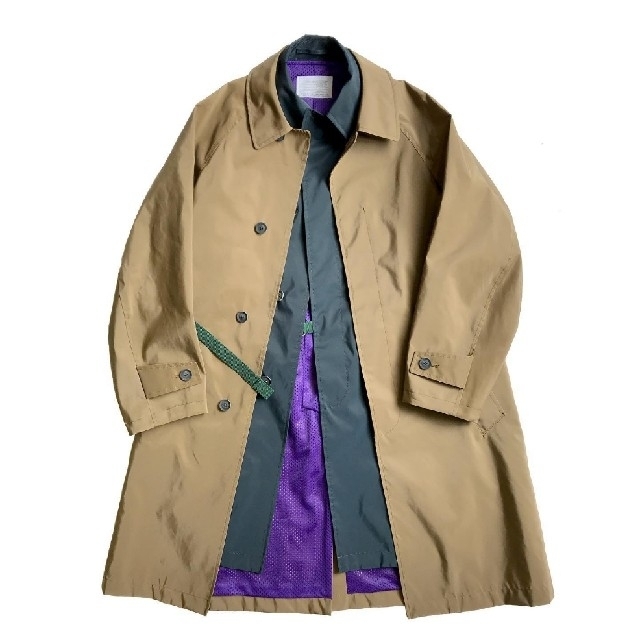 kolor - kolor cotton gabardine layered coat