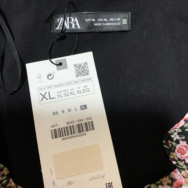 ZARA(ザラ)のZARA 正規品　再入荷未定　チュニック　ミニワンピース  花柄　 レディースのワンピース(ミニワンピース)の商品写真