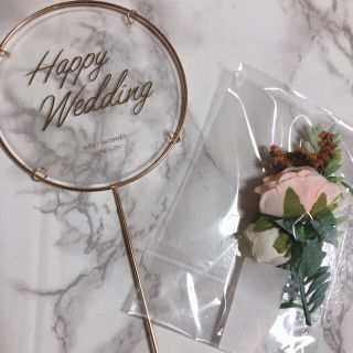 【yukako様】ケーキトッパー  Happy Wedding ウェディング(その他)