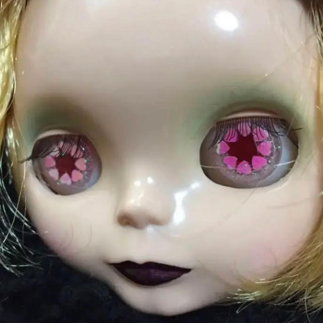 ☆ブライス用アイチップ☆ラブラブハート☆イチゴジャム☆脚つき☆B21 ☆ブライス用アイチップ☆ラブラブハート☆イチゴジャム☆脚つき☆B21