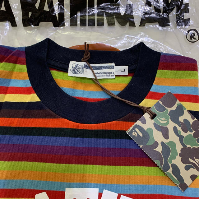 A BATHING APE(アベイシングエイプ)のa117【新品】レアABATHINGAPE アベイシングエイプ ボーダー柄ロンT メンズのトップス(Tシャツ/カットソー(七分/長袖))の商品写真