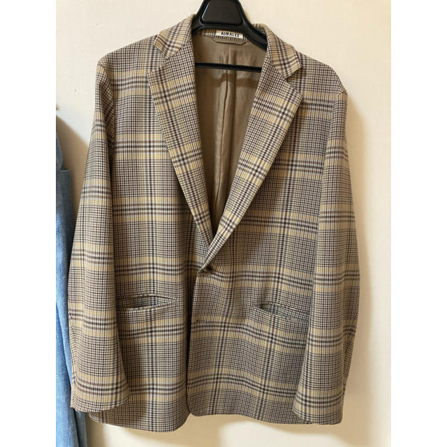 auralee wool serge check jacket