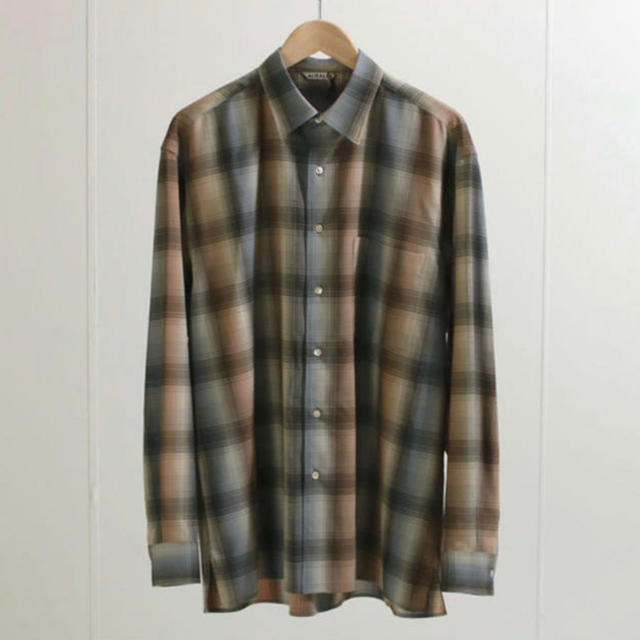 COMOLI(コモリ)のAURALEE SUPER LIGHT WOOL CHECK SHIRTS メンズのトップス(シャツ)の商品写真