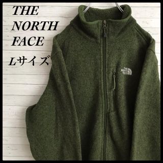 ザノースフェイス(THE NORTH FACE)の【激レア】ノースフェイス☆フリース 刺繍ロゴ  Lサイズ ゆるダボ グリーン色(ブルゾン)