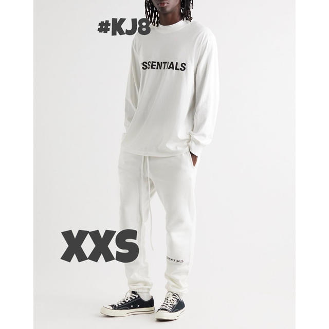 エッセンシャルズ ロゴ ロング Tシャツ ホワイト XXS