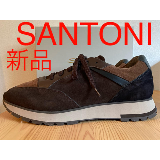 新品 SANTONI サントーニ ラグジュアリー レザースニーカー マルチカラー