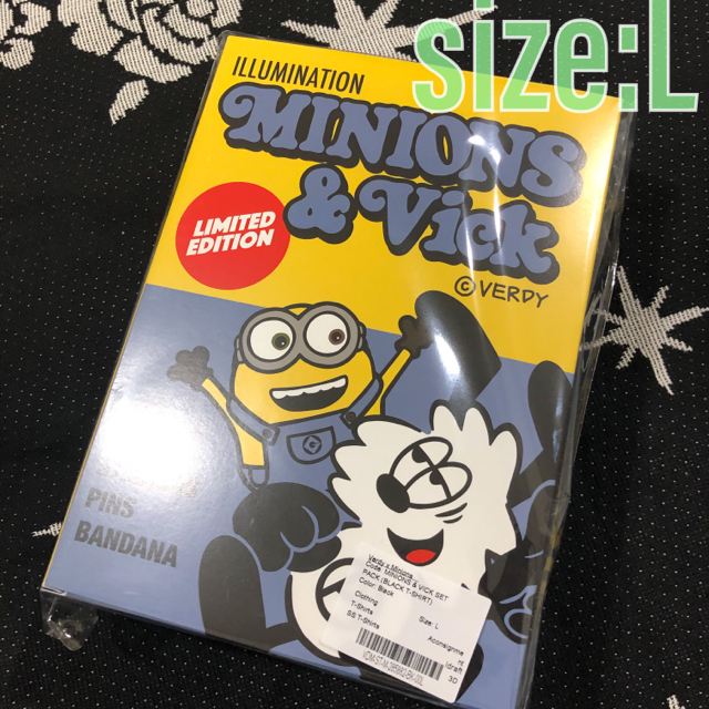 【L/黒】VERDY × MINIONS COLLECTIONメンズ