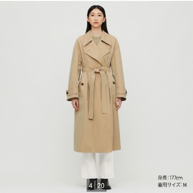 UNIQLO(ユニクロ)のユニクロU20AW トレンチコートwomen XXLサイズ ダークグレイ 完売品 レディースのジャケット/アウター(トレンチコート)の商品写真