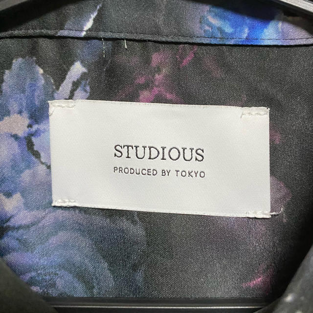 STUDIOUS ダークフラワービッグシルエットシャツメンズ