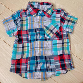 ニシマツヤ(西松屋)の半袖シャツ チェックシャツ 90cm(Tシャツ/カットソー)