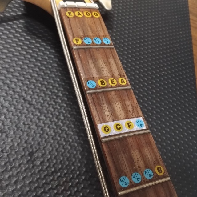 4弦ベース用　指板音名シール　24フレット対応 楽器のベース(エレキベース)の商品写真