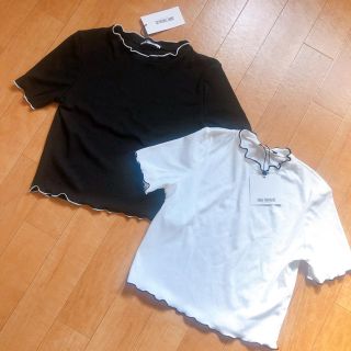 ザラ(ZARA)の新品ZARA フリルTシャツ２枚セット(Tシャツ(半袖/袖なし))