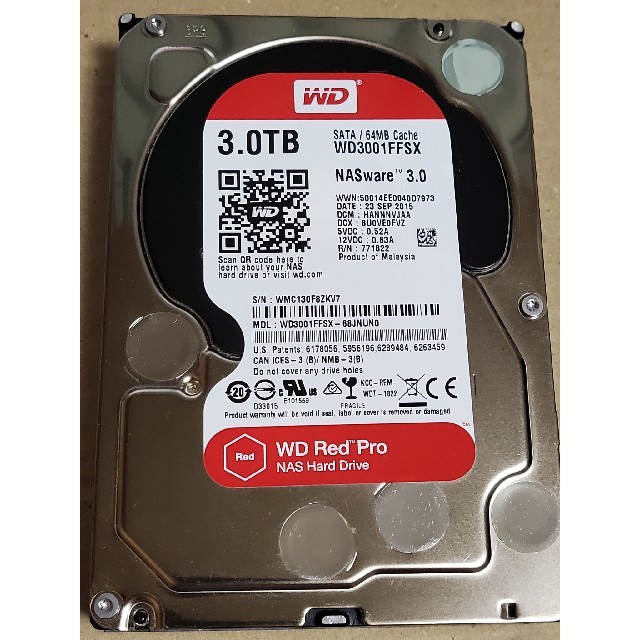 WD3001FFSX 内蔵HDD 3TB WD Red Pro