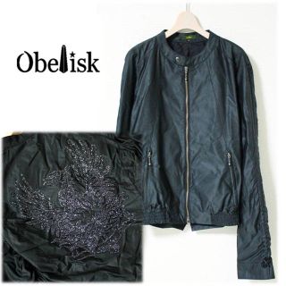 オベリスク(Obelisk)の 《オベリスク》中古 ジップアップブルゾン ジャンパー 背中不死鳥デザイン M(ブルゾン)