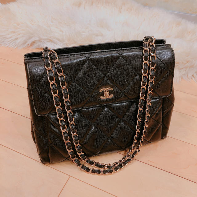 -サイズCHANEL キャビアスキントートバッグ