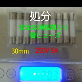 ●ガラス管ヒューズ 30mm 消弧剤入10個●定格電圧/電流250V5A(その他)