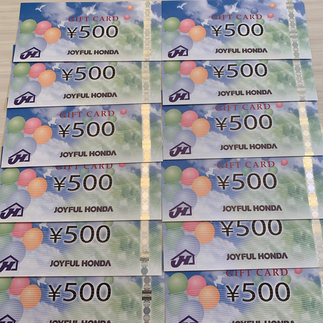 ジョイフル本田　500円券　12枚　6000円分