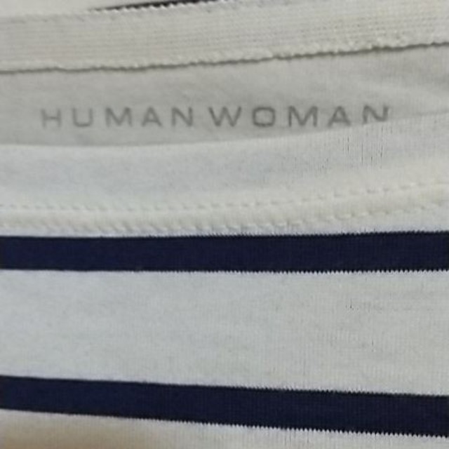 HUMAN WOMAN(ヒューマンウーマン)のHumanwoman七分袖カットソー着丈５３cm レディースのトップス(カットソー(長袖/七分))の商品写真