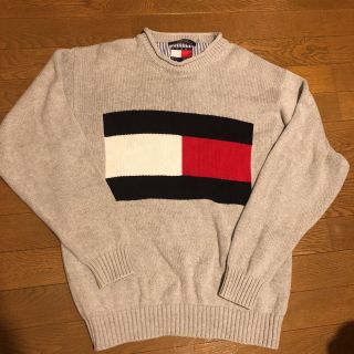 トミーヒルフィガー(TOMMY HILFIGER)の90s TOMMY HILFIGER ビッグフラッグ コットン ニット　激レア(ニット/セーター)