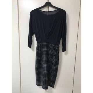 スコットクラブ(SCOT CLUB)の美品！スコットクラブ☆大人チェックワンピース(ひざ丈ワンピース)