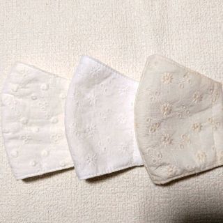 花柄刺繍コットン　インナーマスク(その他)