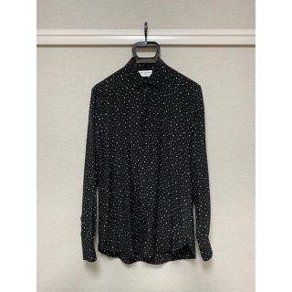 サンローラン(Saint Laurent)の【ブル様専用】サンローラン ドットシャツ シルク 36 ブラック 国内正規品(シャツ)