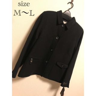 ザラ(ZARA)の無地　黒　ブラック　コート　ウール　秋冬　ショート　アウター　m〜L  (ピーコート)