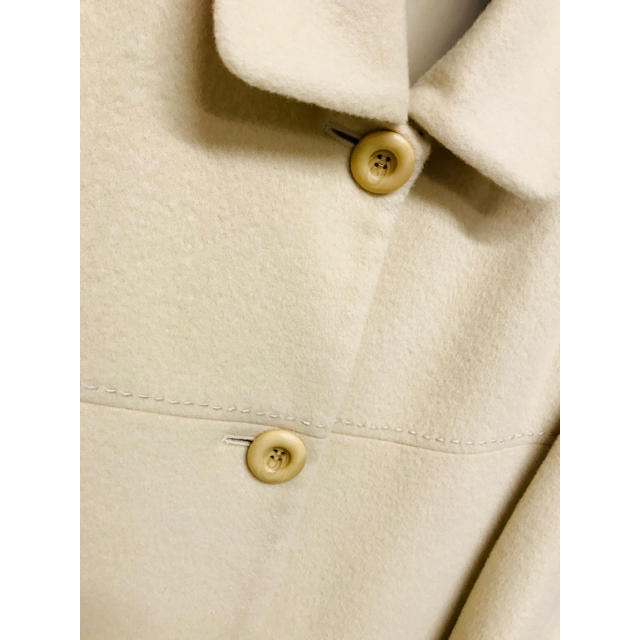 ZARA(ザラ)のロングコート　白　キナリ　ホワイト　m〜L ゆったり　無地　レトロ　かわいい レディースのジャケット/アウター(ロングコート)の商品写真