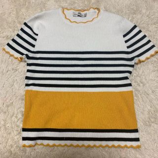 ザラ(ZARA)のZARAボーダー半袖ニット(カットソー(半袖/袖なし))