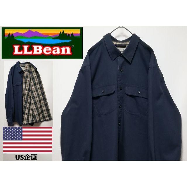 190 L.L.BEAN シャツジャケット シャツ 裏チェック柄