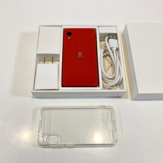 ラクテン(Rakuten)の楽天mini、楽天ミニ、スマホ、ミニスマホ、楽天スマホ、クリムゾンレッド、美品、(スマートフォン本体)