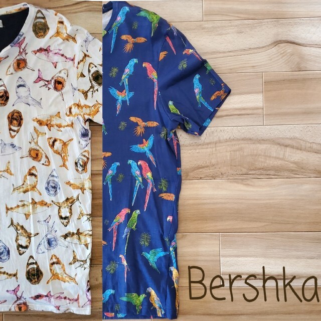 Bershka(ベルシュカ)のBershka オウム総柄 Tシャツ メンズのトップス(Tシャツ/カットソー(半袖/袖なし))の商品写真