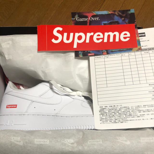 新品未使用NIKE AIR FORCE 1 LOW SUPREME WHITEエアフォース1