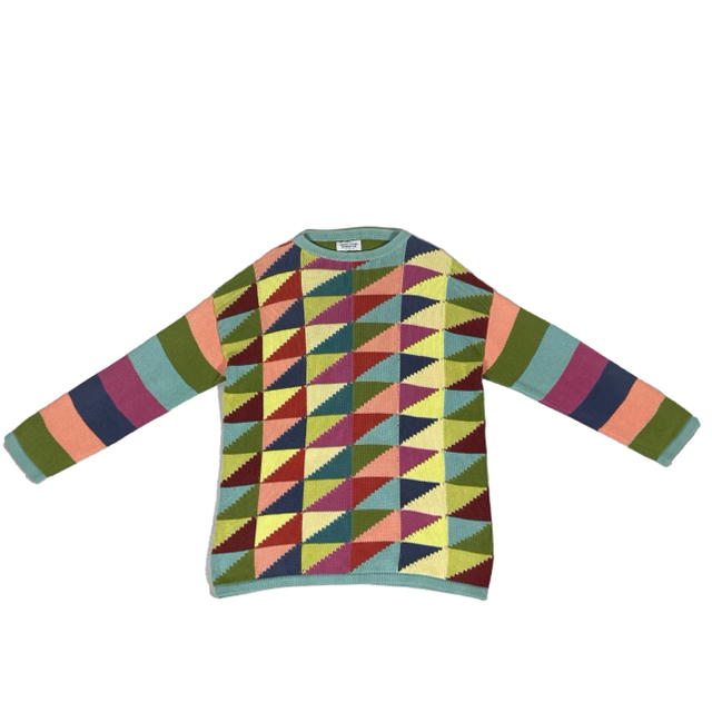 "Benetton" cotton random pattern knit