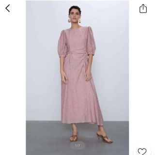 ザラ(ZARA)のzara ウエストギャザーリボンワンピース(ロングワンピース/マキシワンピース)