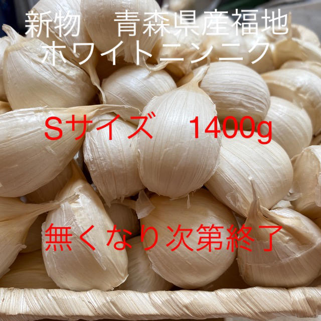 新物青森県産福地ホワイトニンニク　Sサイズ1400g 食品/飲料/酒の食品(野菜)の商品写真