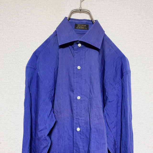 HARE(ハレ)のセール品　90s  コットンシャツ　紺色　アメリカ古着　USA 韓国古着 メンズのトップス(シャツ)の商品写真