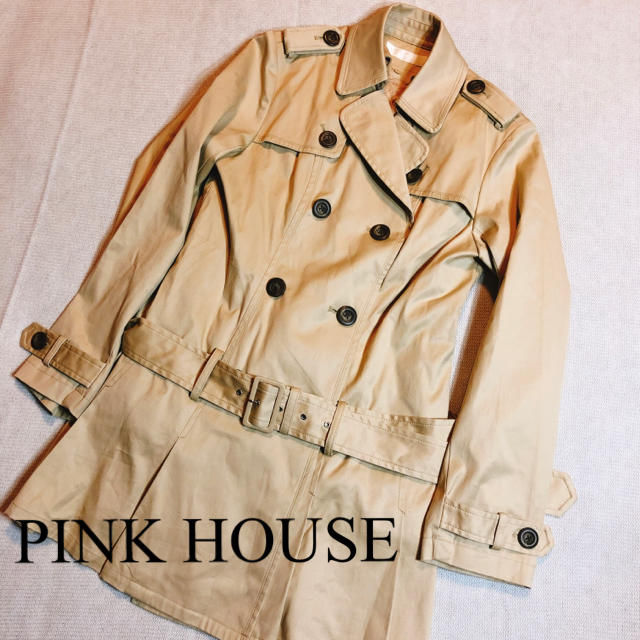 PINK HOUSE(ピンクハウス)のPINK HOUSE ピンクハウス トレンチコート ベージュ レディースのジャケット/アウター(トレンチコート)の商品写真