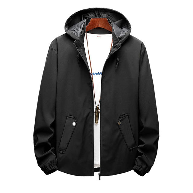 ジャケット メンズ 秋 大きいサイズ 取り外し可能な帽子 長袖 ジッパー  レディースのジャケット/アウター(ノーカラージャケット)の商品写真